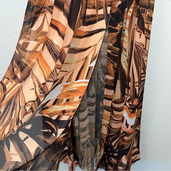 BRONX & BANCO Kenya Maxi Dress Silk Halter Chain Animal Print Brown Medium NWT - Picture 15 of 15
